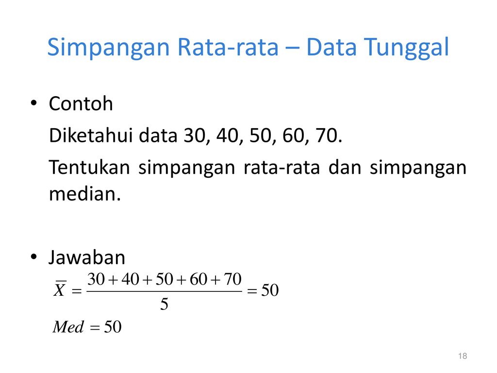 Contoh Soal Simpangan Baku Data Tunggal Beserta Jawabannya Berbagai